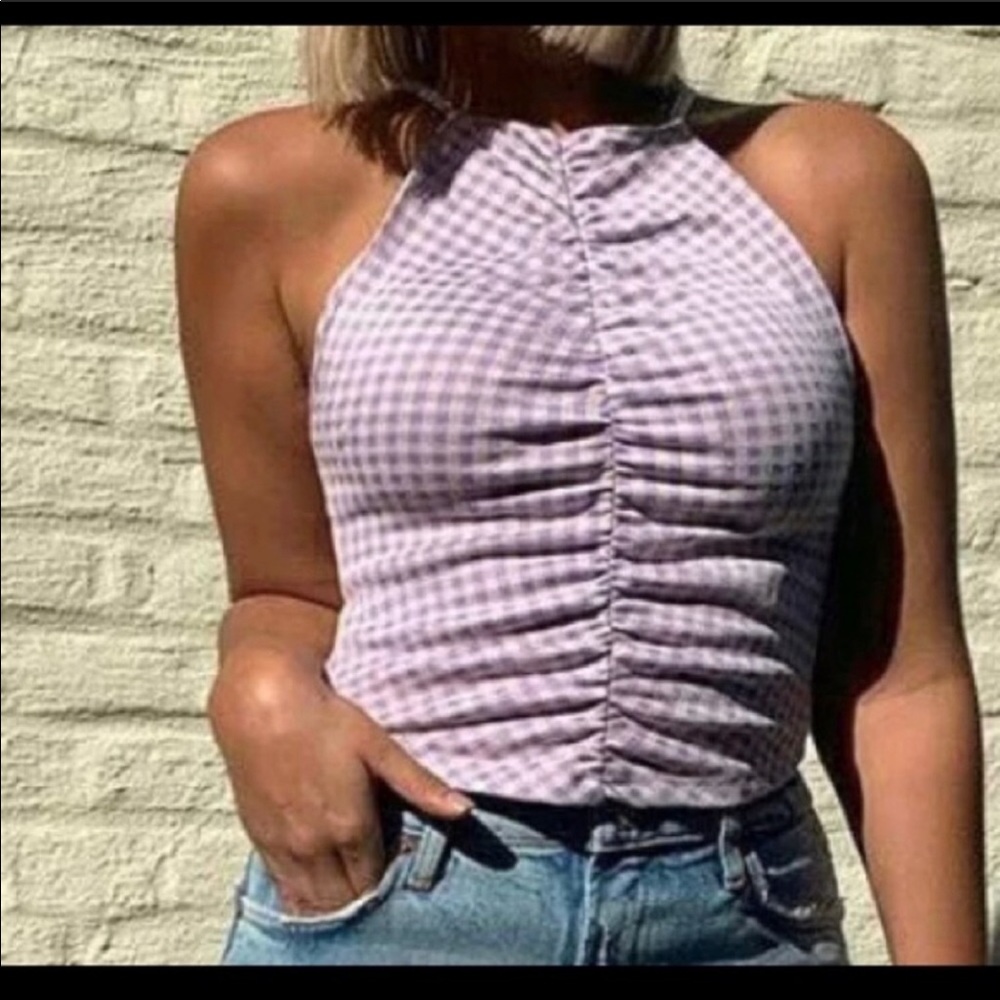 ZARA Ruched Halter Top Small